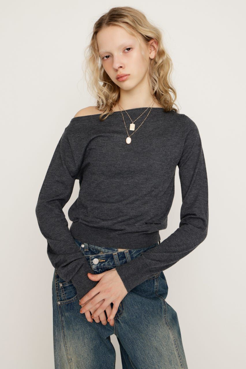 SLY「OFF SHOULDER 2WAY HG トップス」|ニット・セーター|D/GRY3