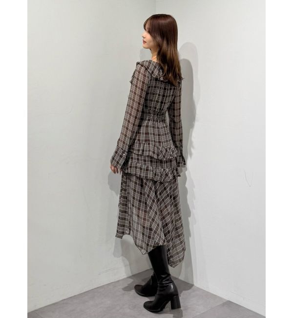 MERCURYDUO「ラッフルイレヘムロングワンピース」|ワンピース|