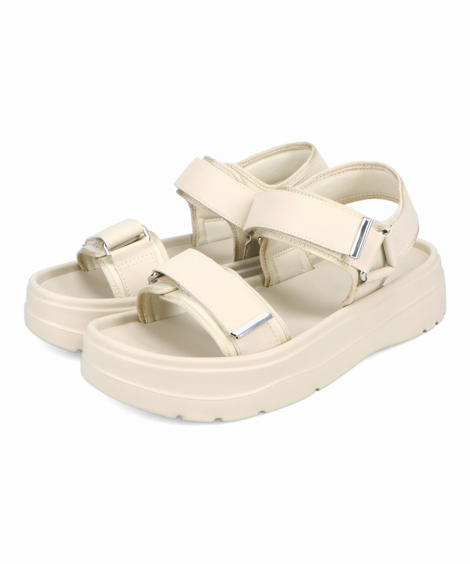 ORiental TRaffic「【Fit meサンダル】メタルパーツ厚底サンダル/51226 サンダル 軽い 人気 トレンド 再入荷」|サンダル|