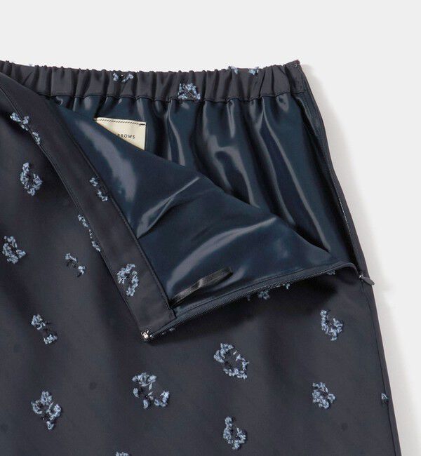 UNITED ARROWS「サテン フラワー ジャガード スカート ‐ウォッシャブル‐」|フレア|