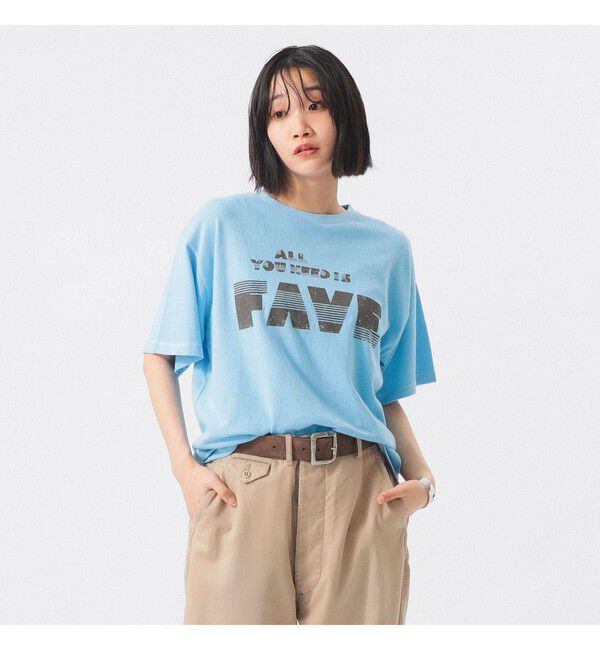 BEAMS SELECTION for WOMEN「【別注】SCREEN STARS / ロゴ プリント ショートスリーブ」|Tシャツ・カットソー|SAX