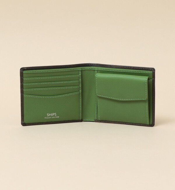 SHIPS「【WEB限定】SHIPS:【SAFFIANO LEATHER】2トーン 2つ折 ウォレット（財布）」|財布|