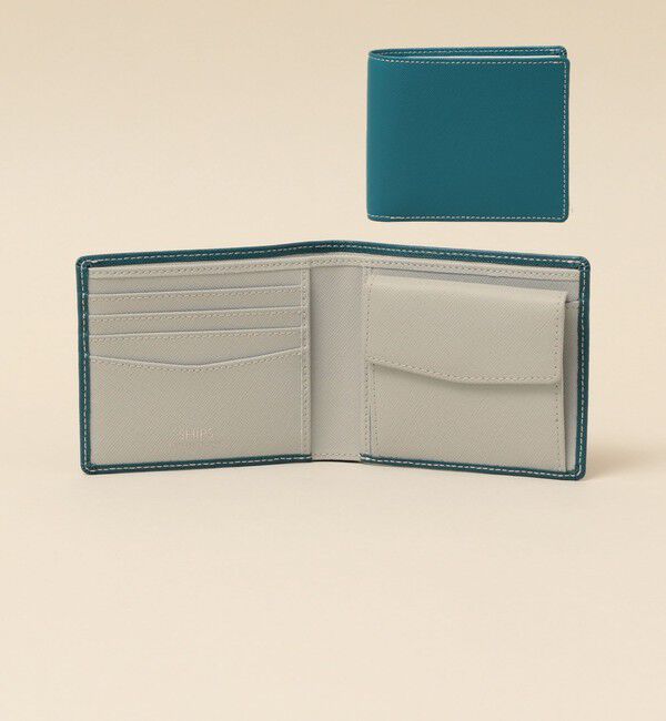 SHIPS「【WEB限定】SHIPS:【SAFFIANO LEATHER】2トーン 2つ折 ウォレット（財布）」|財布|ロイヤルブルー