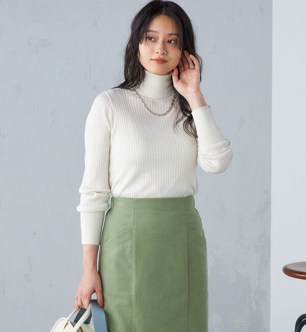 SHIPS for women「SHIPS Primary Navy Label:シルク カシミヤ タートルネック」|ニット・セーター|