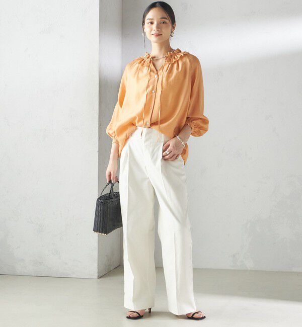 SHIPS for women「〈手洗い可能 〉ドライオックス フロント タック ストレート パンツ 25SS」|その他|