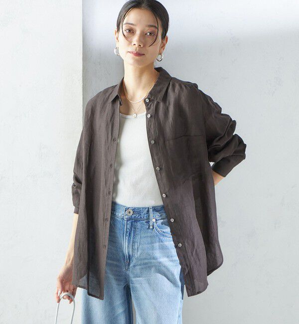 SHIPS for women「〈手洗い可能〉IMPERIAL LINEN オーバー シャツ」|シャツ・ブラウス|
