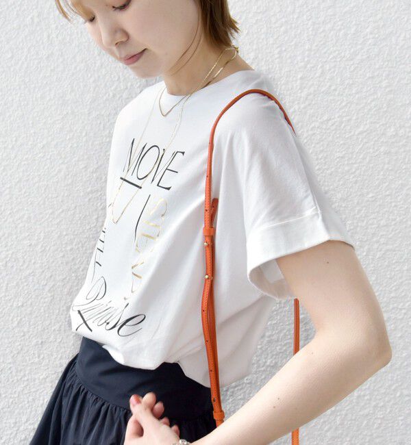 SHIPS for women「【WEB限定】〈手洗い可能〉バリエーション ロゴ 刺繍 プリントTEE」|Tシャツ・カットソー|