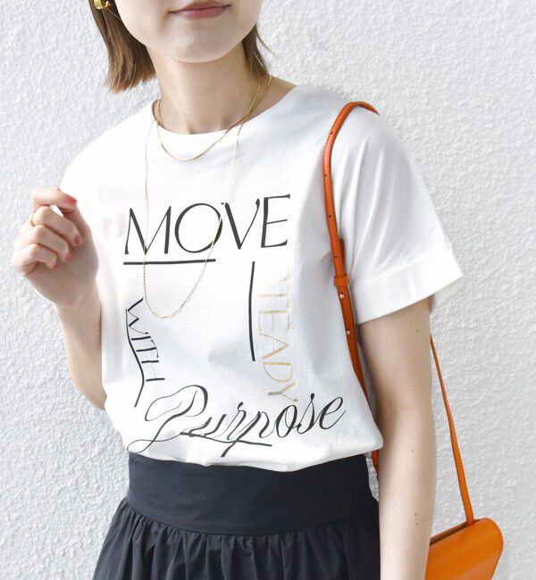 SHIPS for women「【WEB限定】〈手洗い可能〉バリエーション ロゴ 刺繍 プリントTEE」|Tシャツ・カットソー|