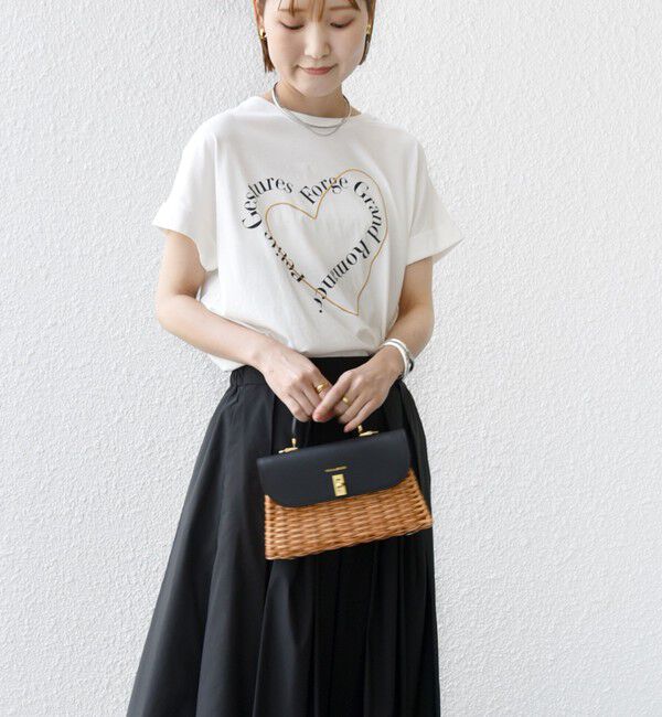 SHIPS for women「【WEB限定】〈手洗い可能〉バリエーション ロゴ 刺繍 プリントTEE」|Tシャツ・カットソー|