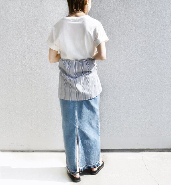 SHIPS for women「【WEB限定】〈手洗い可能〉バリエーション ロゴ 刺繍 プリントTEE」|Tシャツ・カットソー|