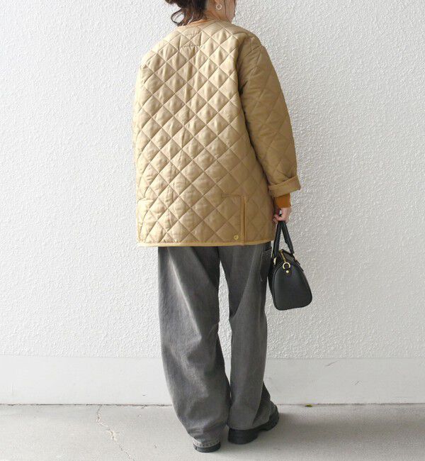 SHIPS any「Traditional Weatherwear: ARKLEY キルティング ミドル ノーカラー コート」|ノーカラーコート|