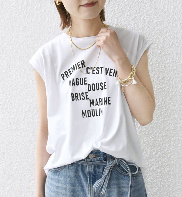 SHIPS for women「プラチナ ヴェール フレンチ スリーブ TEE」|Tシャツ・カットソー|