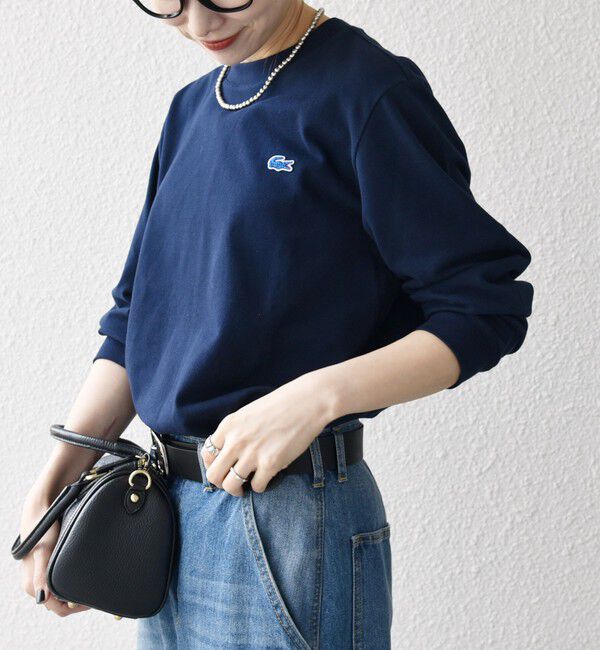 SHIPS any「《一部追加予約》【SHIPS any別注】LACOSTE:〈洗濯機可能〉ピケ クルーネック ロンT 26AW」|Tシャツ・カットソー|