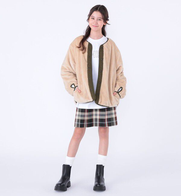 SHIPS KIDS「SHIPS KIDS:140～160cm/〈洗濯機可能〉ボア&times;キルティング リバーシブル ブルゾン」|ブルゾン・スタジャン|