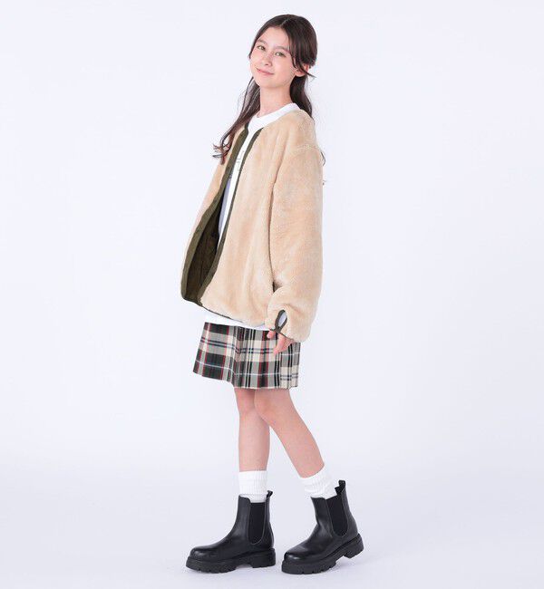 SHIPS KIDS「SHIPS KIDS:140～160cm/〈洗濯機可能〉ボア&times;キルティング リバーシブル ブルゾン」|ブルゾン・スタジャン|