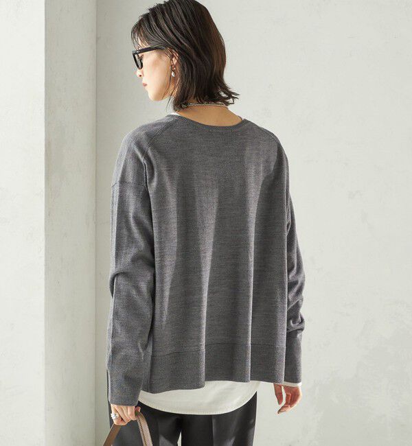 SHIPS for women「〈手洗い可能〉14G ウォッシャブル クルーネック ニット プルオーバー」|ニット・セーター|