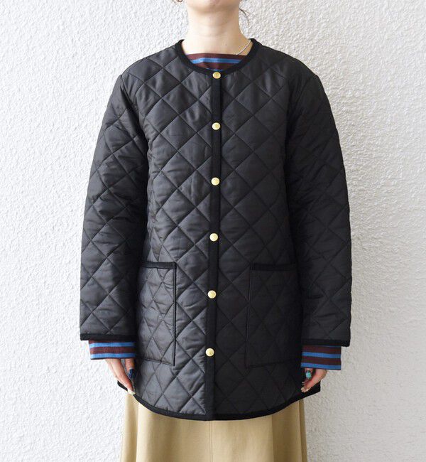 SHIPS any「Traditional Weatherwear: ARKLEY Aライン ミドル ノーカラー コート」|ノーカラーコート|