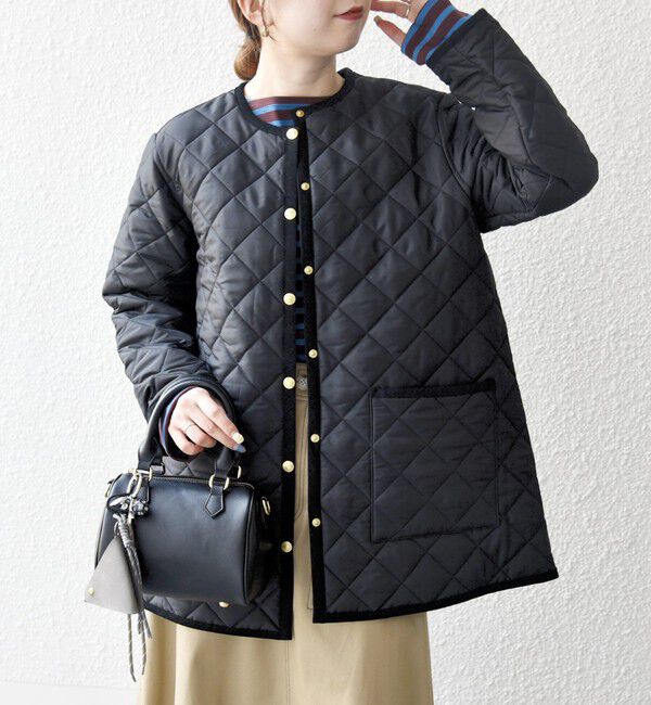 SHIPS any「Traditional Weatherwear: ARKLEY Aライン ミドル ノーカラー コート」|ノーカラーコート|