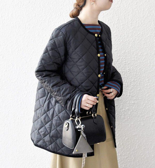 SHIPS any「Traditional Weatherwear: ARKLEY Aライン ミドル ノーカラー コート」|ノーカラーコート|