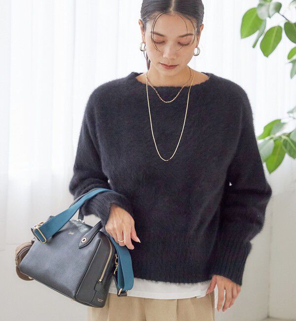 SHIPS for women「〈手洗い可能〉フォックス クルーネック ニット プルオーバー」|ニット・セーター|ブラック