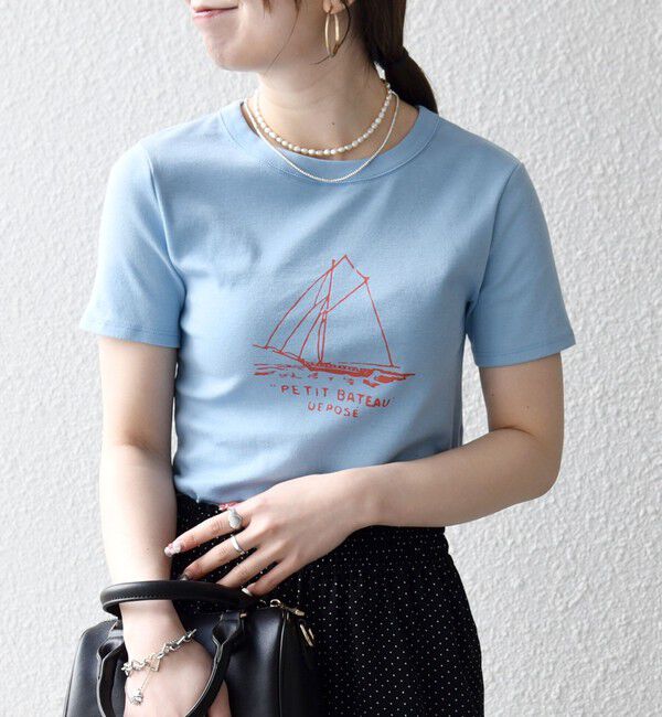 SHIPS any「【SHIPS any別注】PETIT BATEAU: ロゴ プリント コンパクト TEE 26SS」|Tシャツ・カットソー|