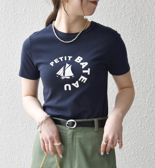 SHIPS any「【SHIPS any別注】PETIT BATEAU: ロゴ プリント コンパクト TEE 26SS」|Tシャツ・カットソー|