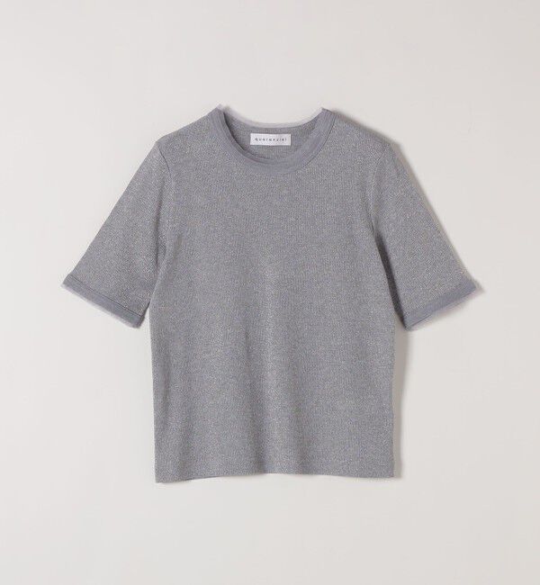 quaranciel「quaranciel:〈手洗い可能〉ラメ チュール リブ コンパクト TEE」|Tシャツ・カットソー|