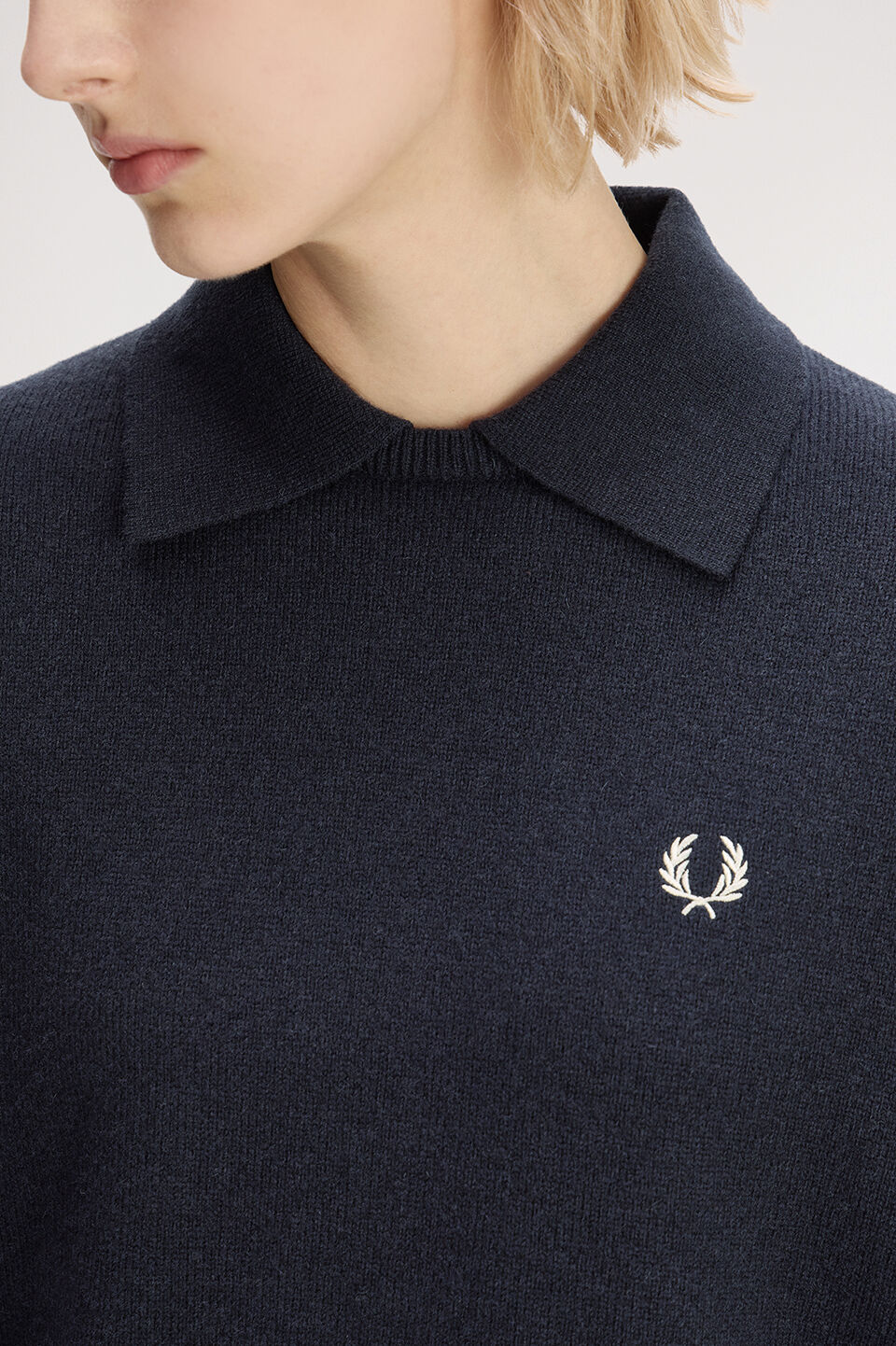 FRED PERRY 「FRED PERRY／SPLIT CUFF COLLARED JUMPER／レイヤードカラー ニットポロシャツ」|ポロシャツ|