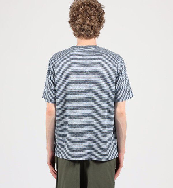 TOMORROWLAND MENS「リネン ボーダー ハーフスリーブカットソー BOTTO GIUSEPPE」|Tシャツ・カットソー|
