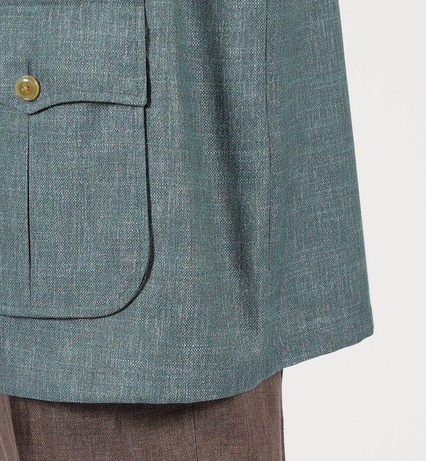 TOMORROWLAND MENS「バンブーシルクコットン サファリジャケット HAVANA DORMEUIL」|ブルゾン・スタジャン|