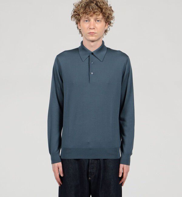 TOMORROWLAND MENS「TOMORROWLAND tricot スーパーファインメリノウール ニットポロシャツ S-WOOL」|ニット・セーター|