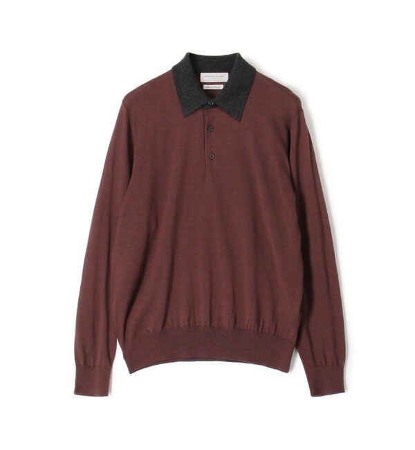 TOMORROWLAND MENS「TOMORROWLAND tricot スーパーファインメリノウール ニットポロシャツ S-WOOL」|ニット・セーター|76 ボルドー