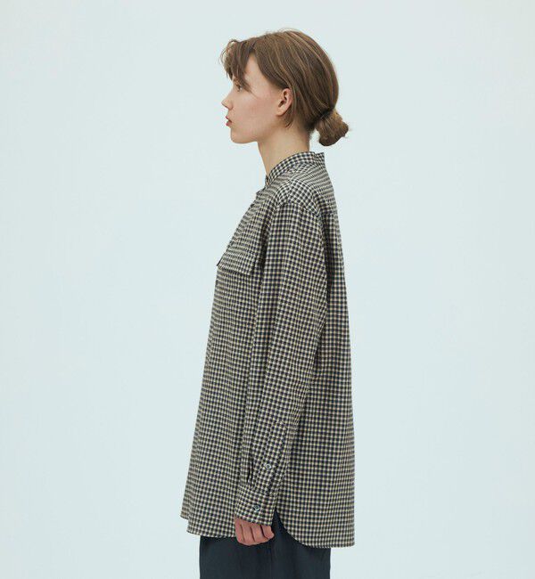 GALERIE VIE「コットンセルロースチェック バンドカラーシャツ」|シャツ・ブラウス|
