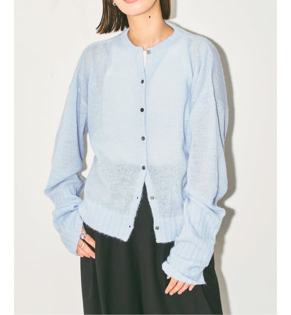  「《予約》LONG LONG SLEEVE カーディガン：ニット」|ニット・セーター|ブルー