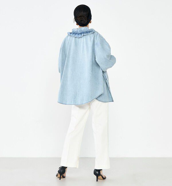 Rie Miller「【RM denim】スリットクロップドセンタープレスデニム」|デニム|