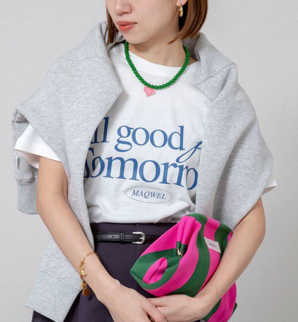 MAQWEL「【MAQWEL/マクウェル】ウォッシャブルAgfT T-SHIRT」|Tシャツ・カットソー|オフホワイト