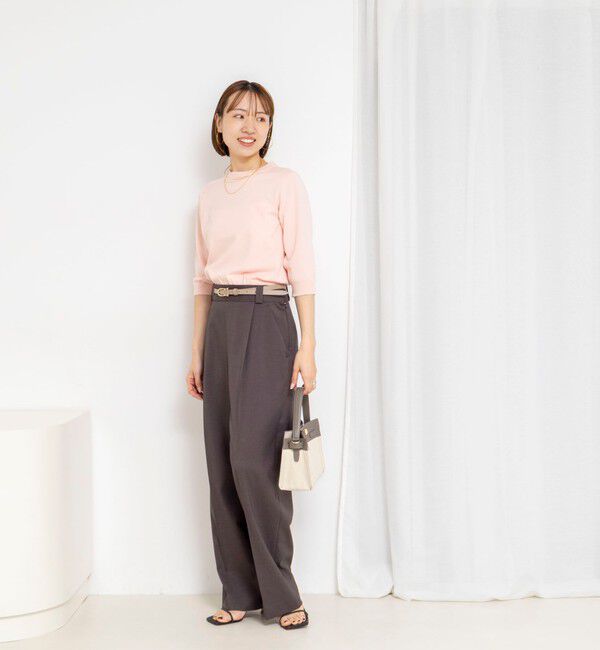 NOLLEY'S「【WEB＆一部店舗限定カラー】《手洗い可能》襟レース取り外し6分袖プルオーバー」|ニット・セーター|