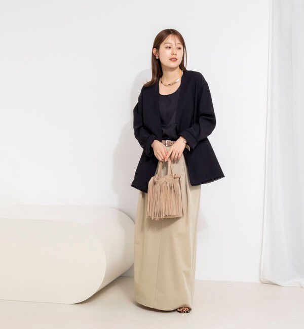 NOLLEY'S「ウォッシャブルFRINGE LIGHT JACKET」|ノーカラージャケット|