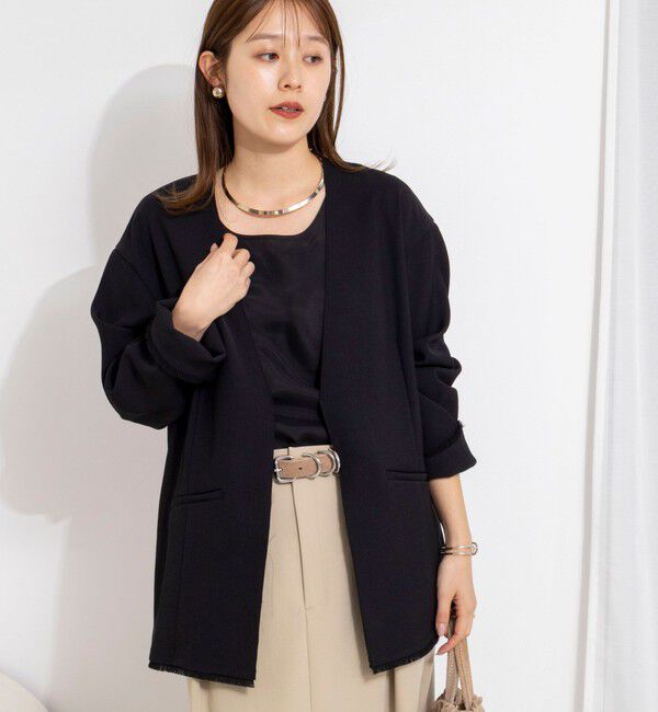 NOLLEY'S「ウォッシャブルFRINGE LIGHT JACKET」|ノーカラージャケット|