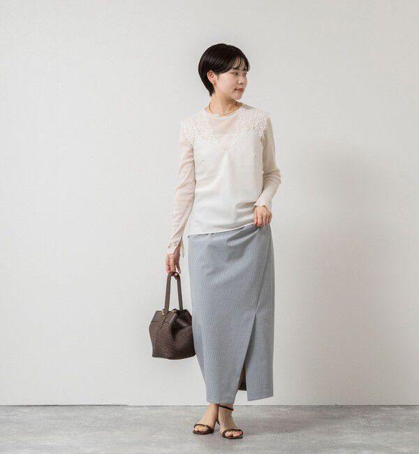 NOLLEY'S sophi「ウォッシャブルVIN-SATIN WITH LACE CAMI」|シャツ・ブラウス|
