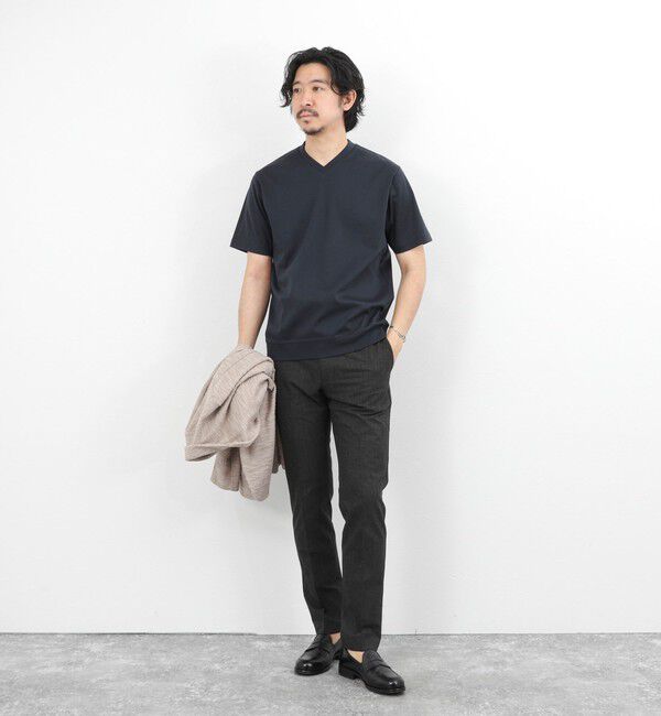 NOLLEY'S goodman「《ビジカジ対応》シルケットスムース VネックドレスTシャツ 26SS」|Tシャツ・カットソー|