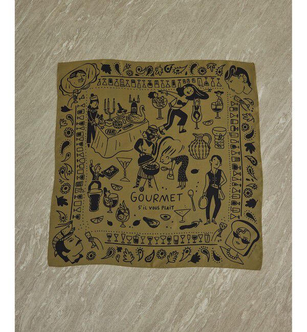 SALON adam et rope'「【Camille de Cussac for SALON】アートシルクスカーフ」|バンダナ・スカーフ|