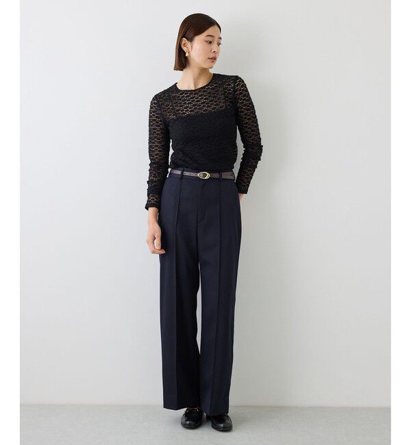 ROPE「【J'aDoRe・ルミネ限定カラー】フラワーレースベーシックカットソー/イージーケア」|Tシャツ・カットソー|