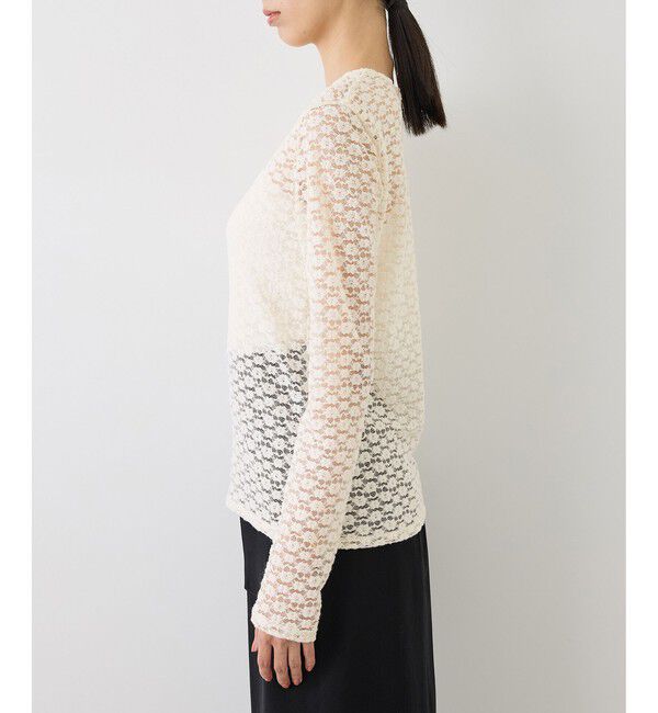 ROPE「【J'aDoRe・ルミネ限定カラー】フラワーレースベーシックカットソー/イージーケア」|Tシャツ・カットソー|