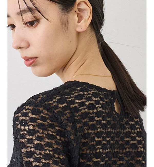 ROPE「【J'aDoRe・ルミネ限定カラー】フラワーレースベーシックカットソー/イージーケア」|Tシャツ・カットソー|