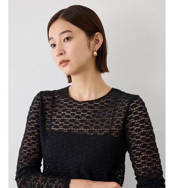 ROPE「【J'aDoRe・ルミネ限定カラー】フラワーレースベーシックカットソー/イージーケア」|Tシャツ・カットソー|