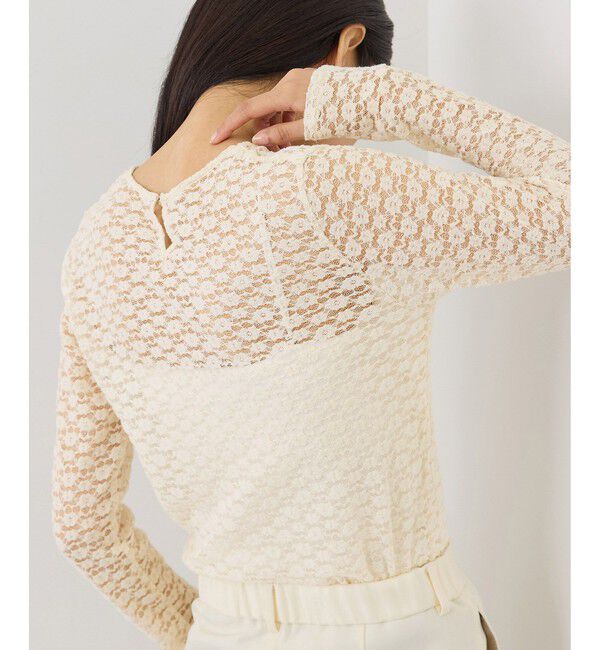 ROPE「【J'aDoRe・ルミネ限定カラー】フラワーレースベーシックカットソー/イージーケア」|Tシャツ・カットソー|