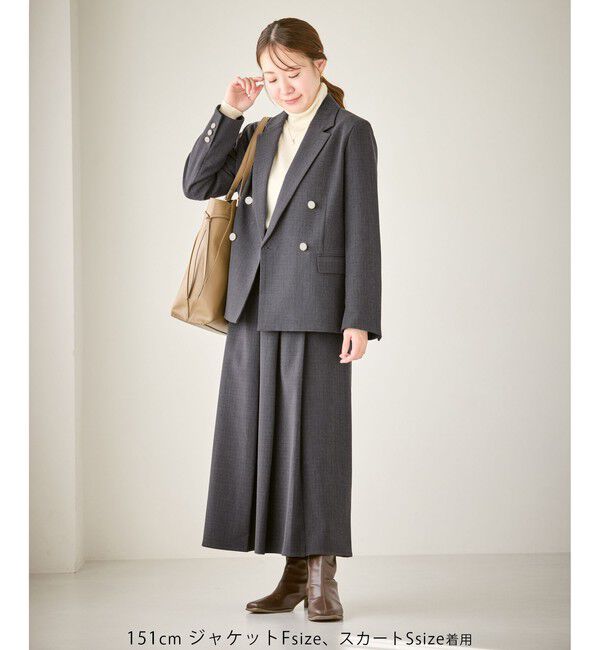Rope&rsquo;Picnic「【低身長・小柄さんサイズ】レディハンサムシリーズ ウールライク金ボタンジャケット(総裏地)」|テーラードジャケット|