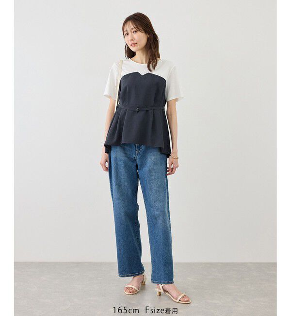 Rope&rsquo;Picnic「エアリーリネンライク ドッキングカットトップス/UVケア」|Tシャツ・カットソー|