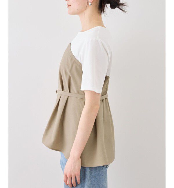 Rope&rsquo;Picnic「エアリーリネンライク ドッキングカットトップス/UVケア」|Tシャツ・カットソー|